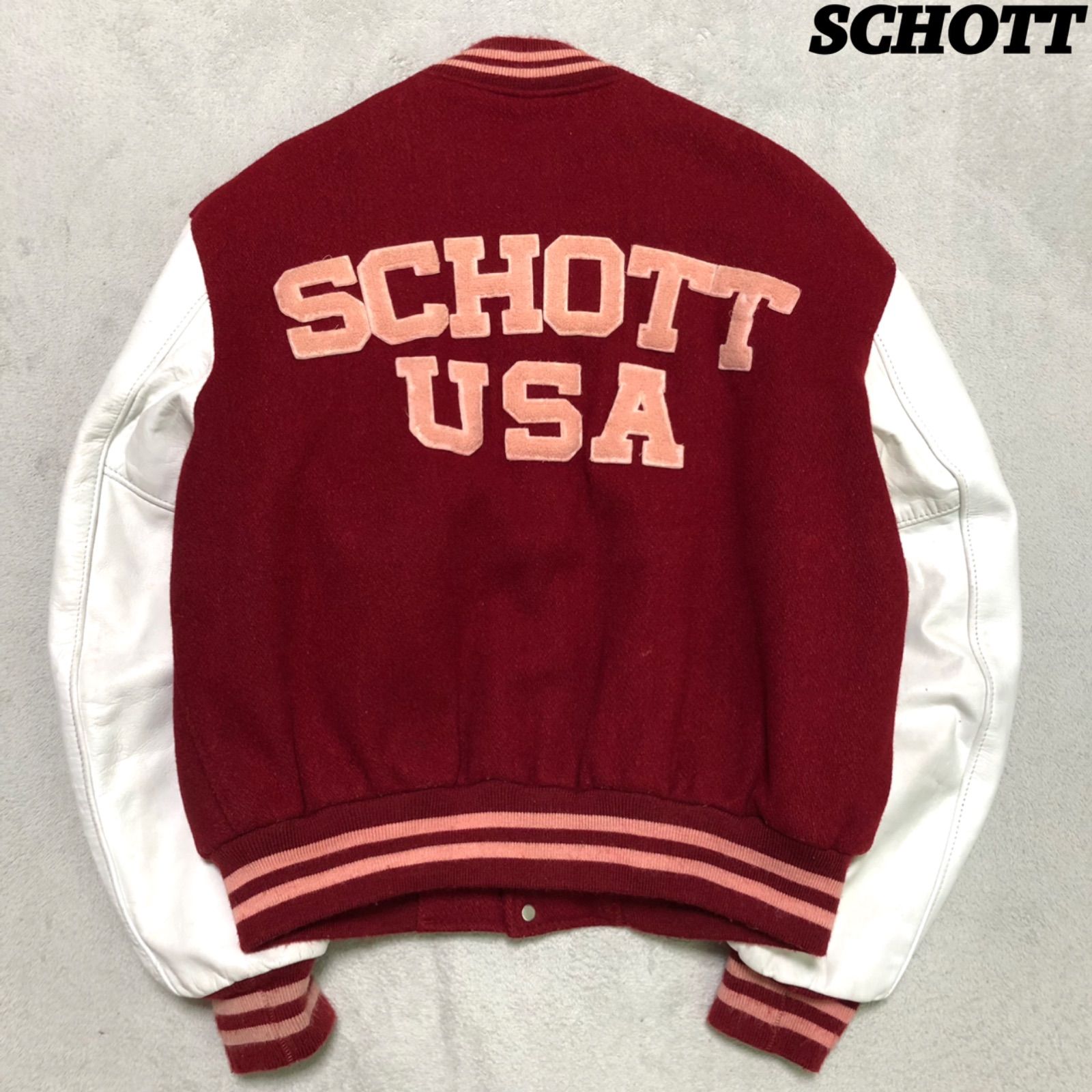 Schott ショット　バーシティジャケット　スタジャン　メルトンジャケット　S Schott ショット バーシティジャケット スタジャン メルトン