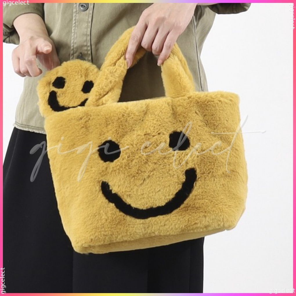 【クーコ COOCO】 SMILEY  ポーチ付 エコファ トートバッグ秋冬