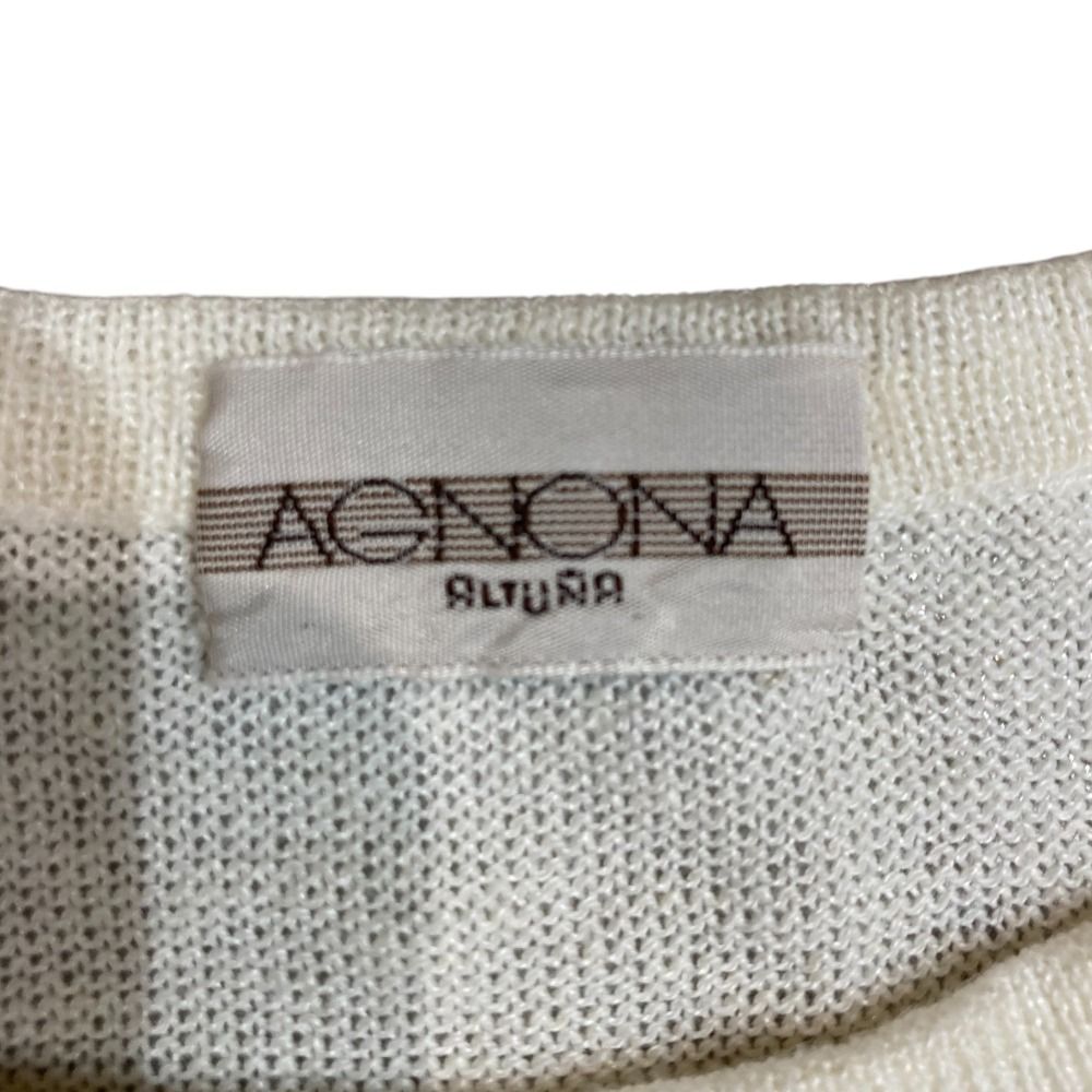 高質 美品 AGNONA アニオナ リネン フレンチスリーブ ニット ニット+セーター