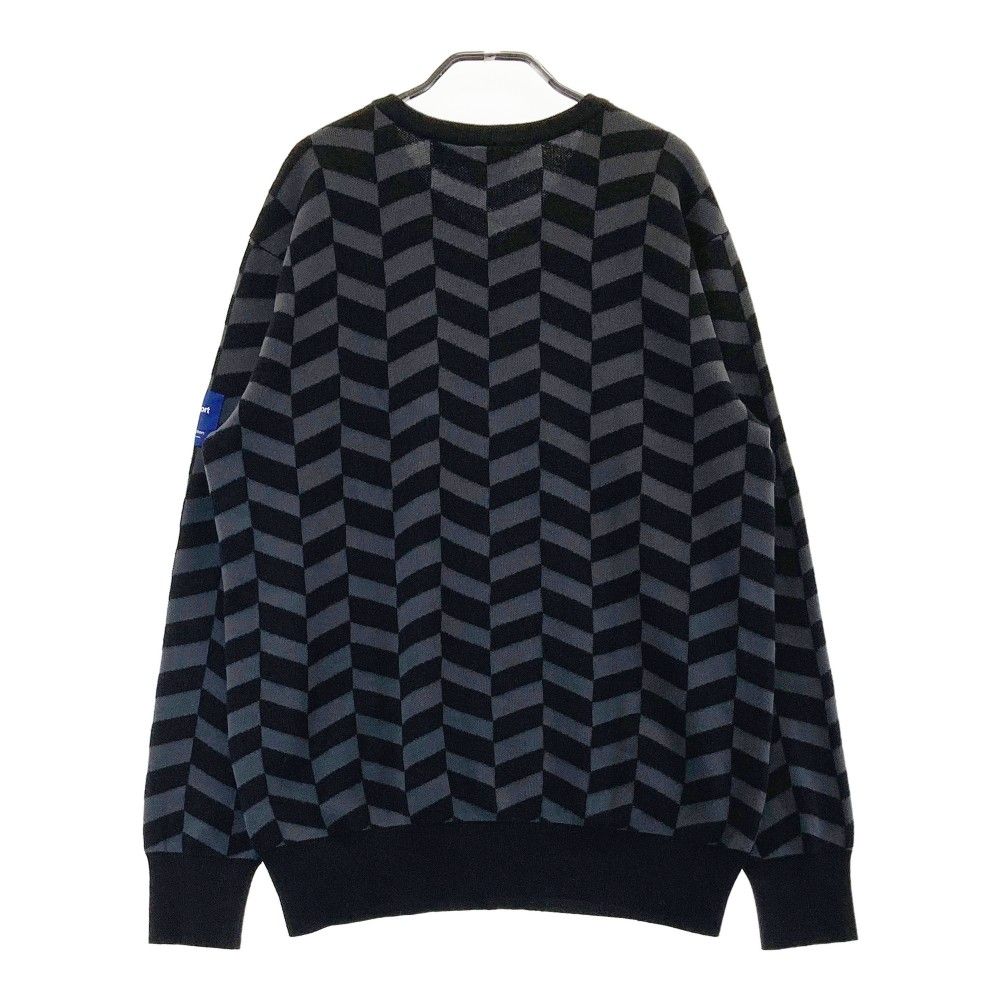 サイズ：O DESCENTE GOLF デサントゴルフ  長袖ニットセーター 総柄 ブラック系 [240101434485] ゴルフウェア レディース ストスト DESCENTE GOLF デサントゴルフ 長袖ニットセーター 総柄