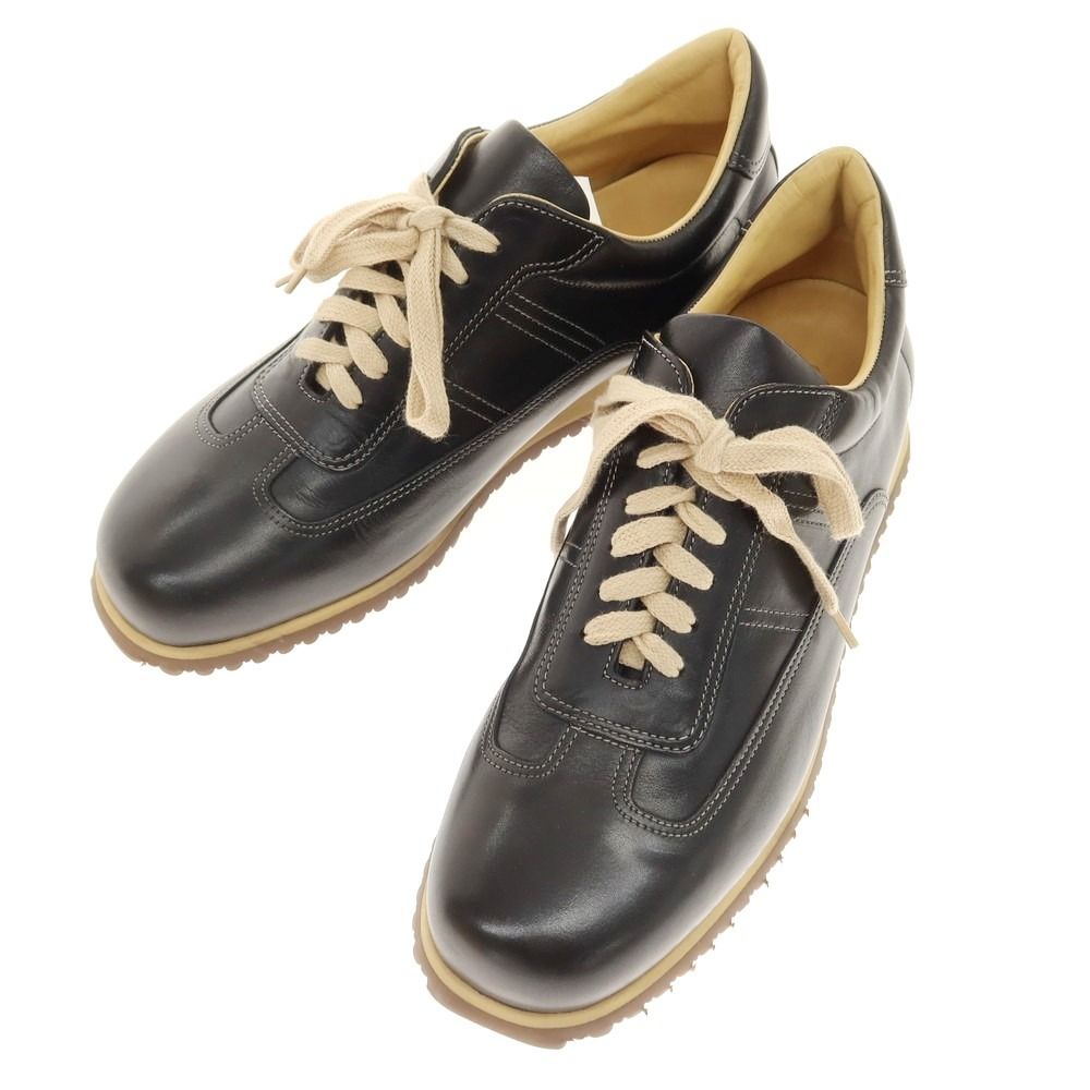 【中古】サントーニ Santoni レザー スニーカー ブラック【サイズ6】【メンズ】