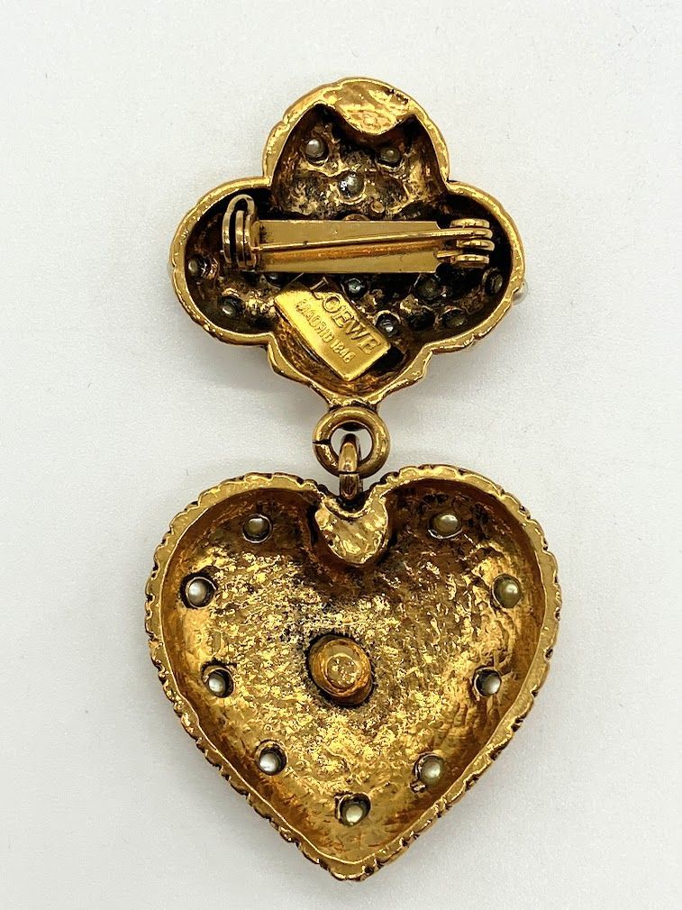 ITU07Q3ZX35W】LOEWE ロエベ ヴィンテージ アナグラム パール ハート