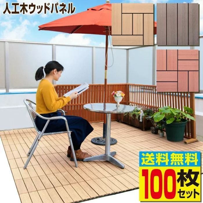 5|8までフォロワー 100円クーポン有 ウッドパネル ABC 100枚セット 人工木 タイル 樹脂ウッドデッキ 人工木材