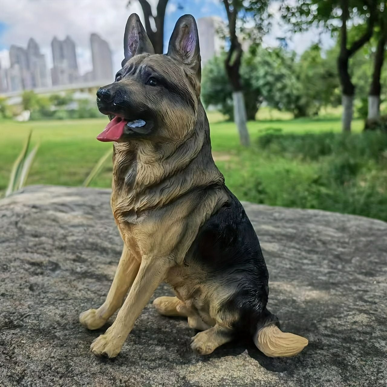 ガーデンオーナメント ジャーマンシェパード おしゃれ かわいい ガーデン インテリア 犬 ドッグ 動物 アニマル ホームデコ 庭 kkknid