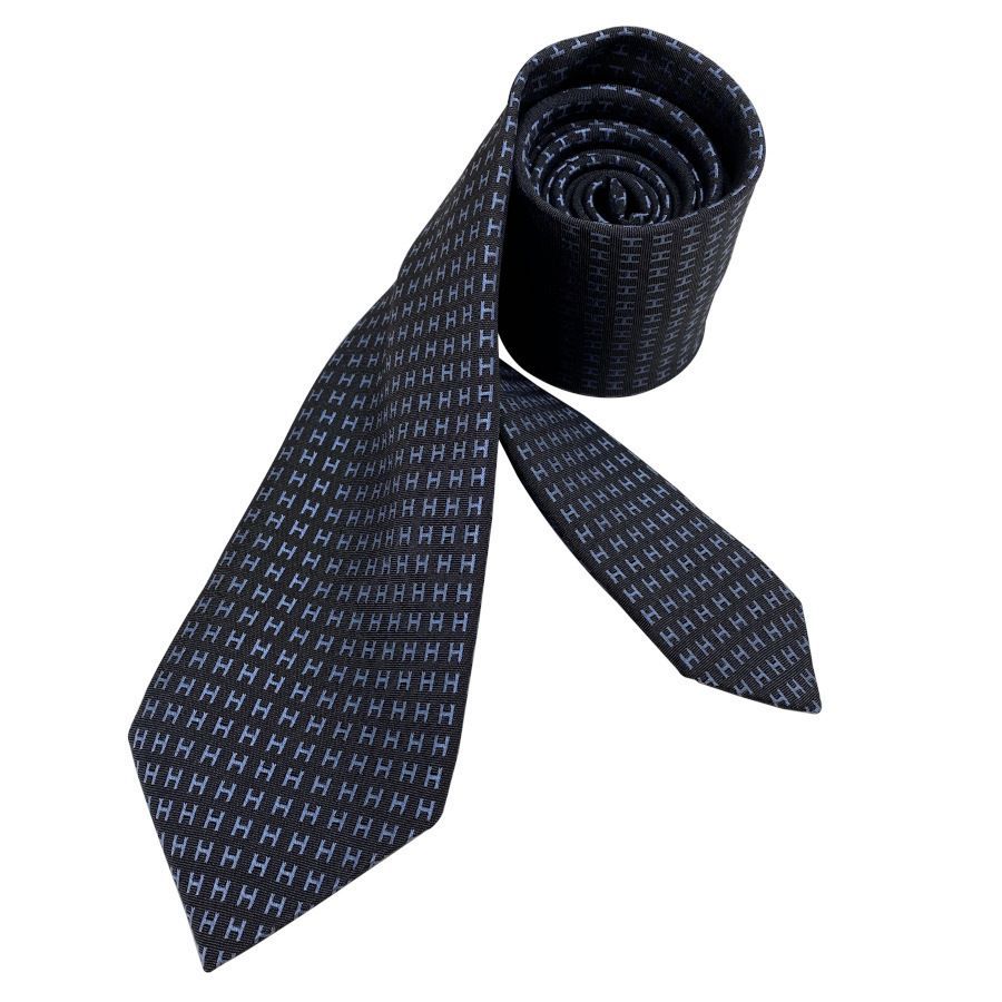 エルメス] ネクタイ 8cm幅 ファソネH ジャガード H織りシルク [並行