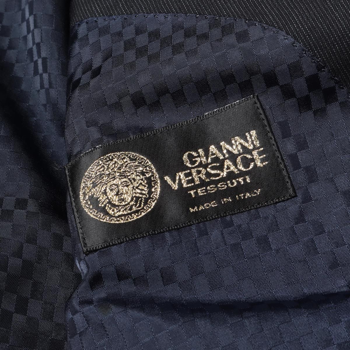 VERSACE ヴェルサーチ ジャケット ストライプ ウール ダブルブレスト 