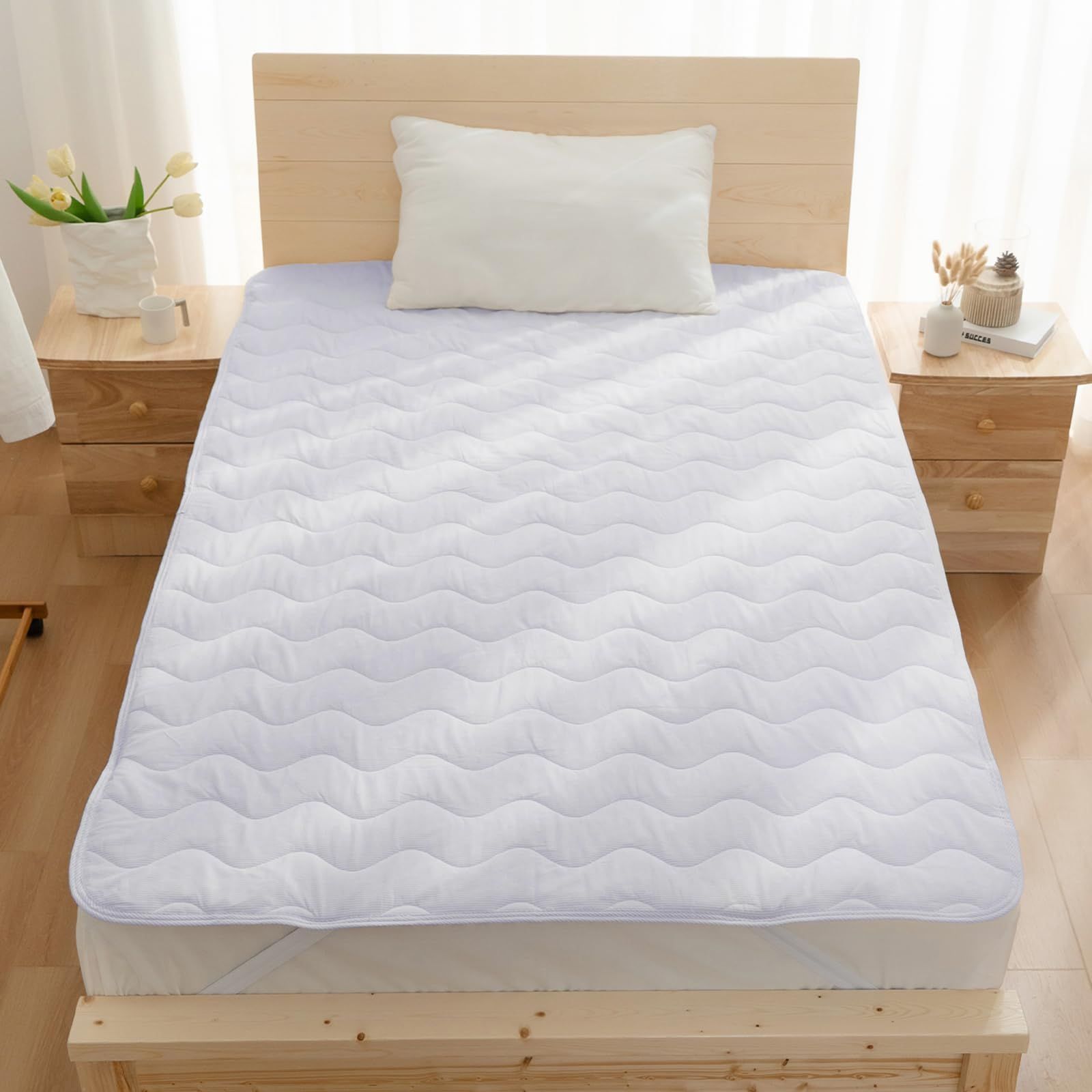新品 麻混 敷きパッド シングル 麻綿100%天然素材 春 夏 秋 綿麻敷パッド 帝人中綿 オールシーズンで使える しきぱっど べっどぱっど パッドシーツ兼用 洗える さらっと肌触り 爽やか ズレに