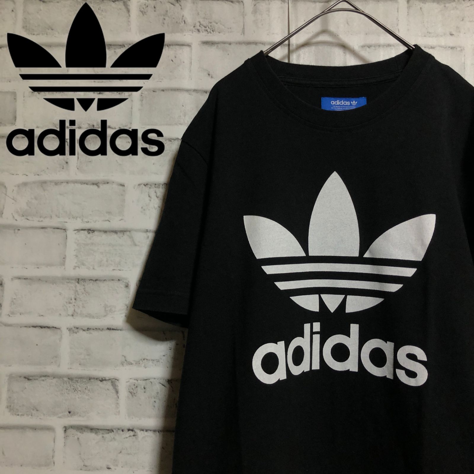 adidas⭐️00s ビッグトレファイルロゴ Tシャツ L vintage ブラック