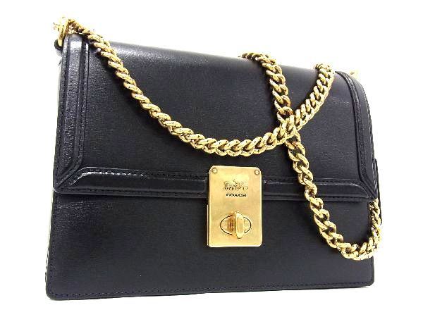 □極美品□ COACH コーチ 88342 ハットン レザー チェーン ターン