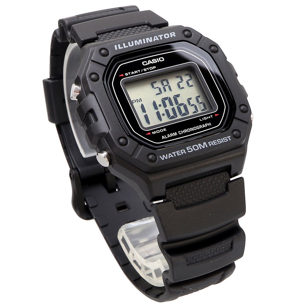 人気ブレゼント! CASIO カシオ W-218H-1AV ブラック 海外専売 日本未