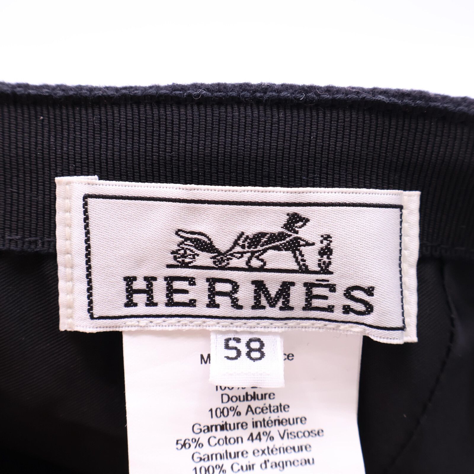 HERMES エルメス 【美品】ネバダ シュヴァル オ トレイト ウールフランネル キャップ 58