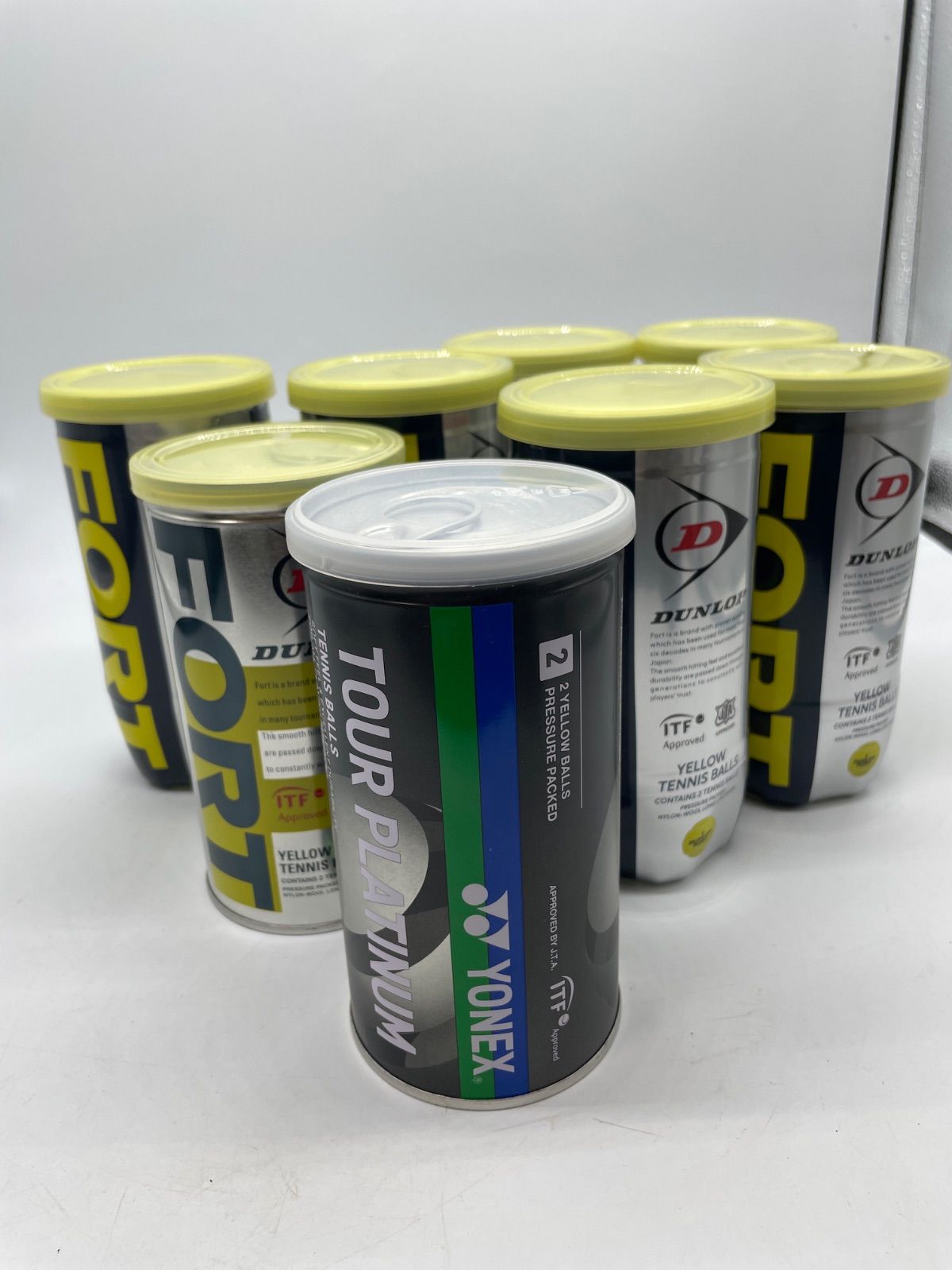 新品未使用】DUNLOP FORT×7缶＋YONEX TOUR PLATINUM×1缶 テニス