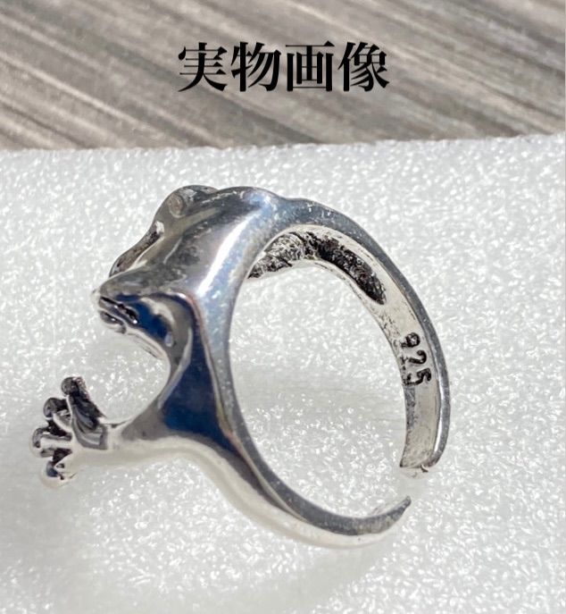 人気のファッションブランド！ 最安値 リング カエル 蛙 指輪 シルバー 韓国風 ストリート レトロ