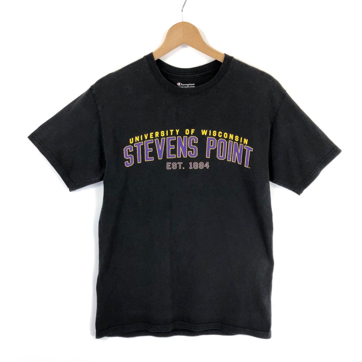 【古着】 Champion チャンピオン Tシャツ カレッジプリント ウィスコンシン ブラック系 メンズS 【中古】 n037298
