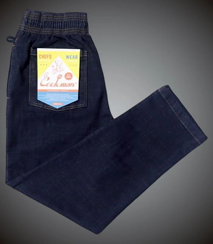 Cookman クックマン Chef Pants シェフパンツ ストレッチ ルーズフィット イージーパンツ (Cordura Denim) コーデュラ ストレッチ コックパンツ カラー：ネイビー