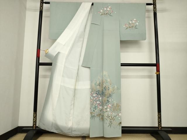 平和屋着物●訪問着　友禅　作家物　松竹梅　正絹　逸品　AAAY9034ck 平和屋着物○訪問着 友禅 作家物 松竹梅 正絹 逸品 AAAY9034ck - メルカリ