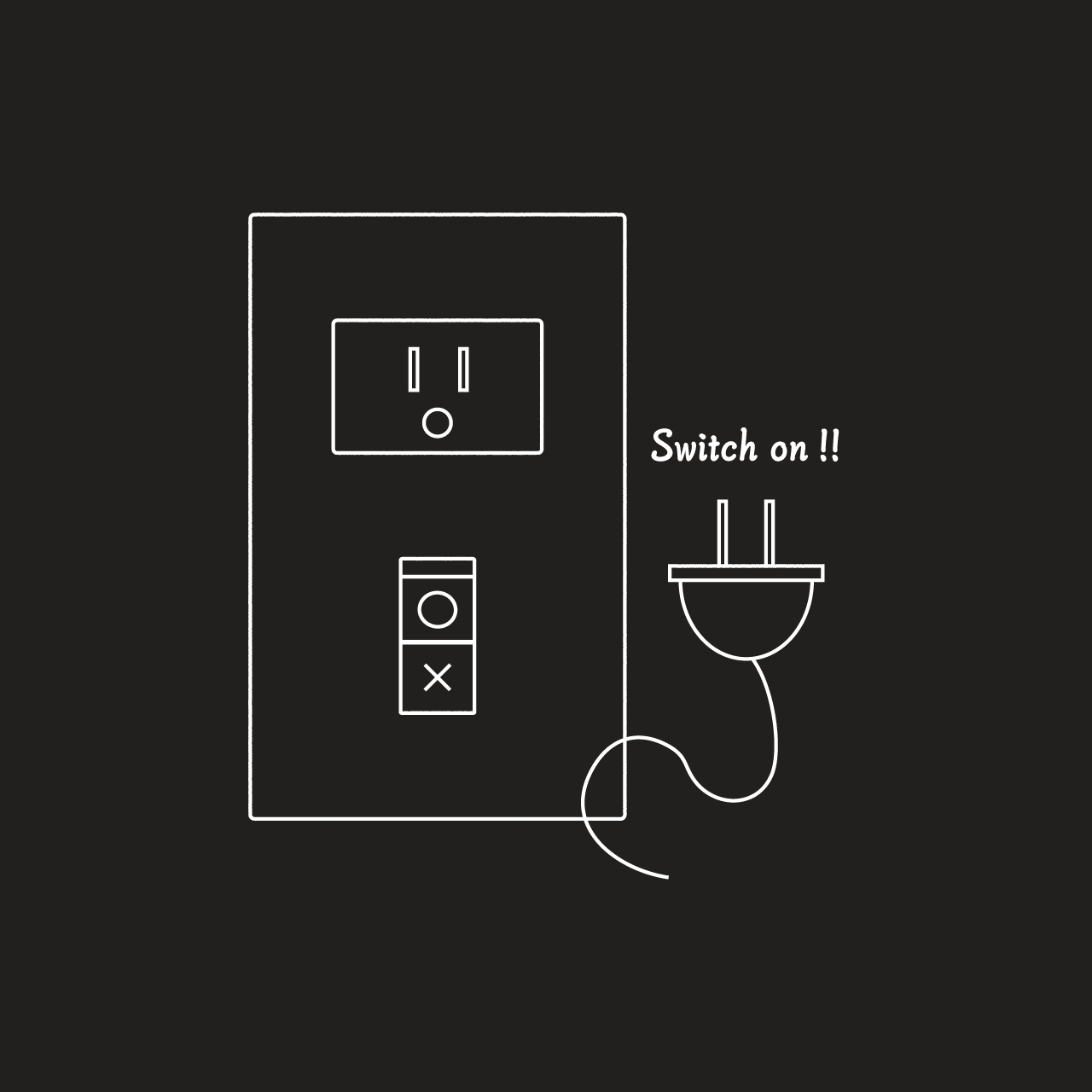 グラフィックパーカー　Switch on Black -Parka-