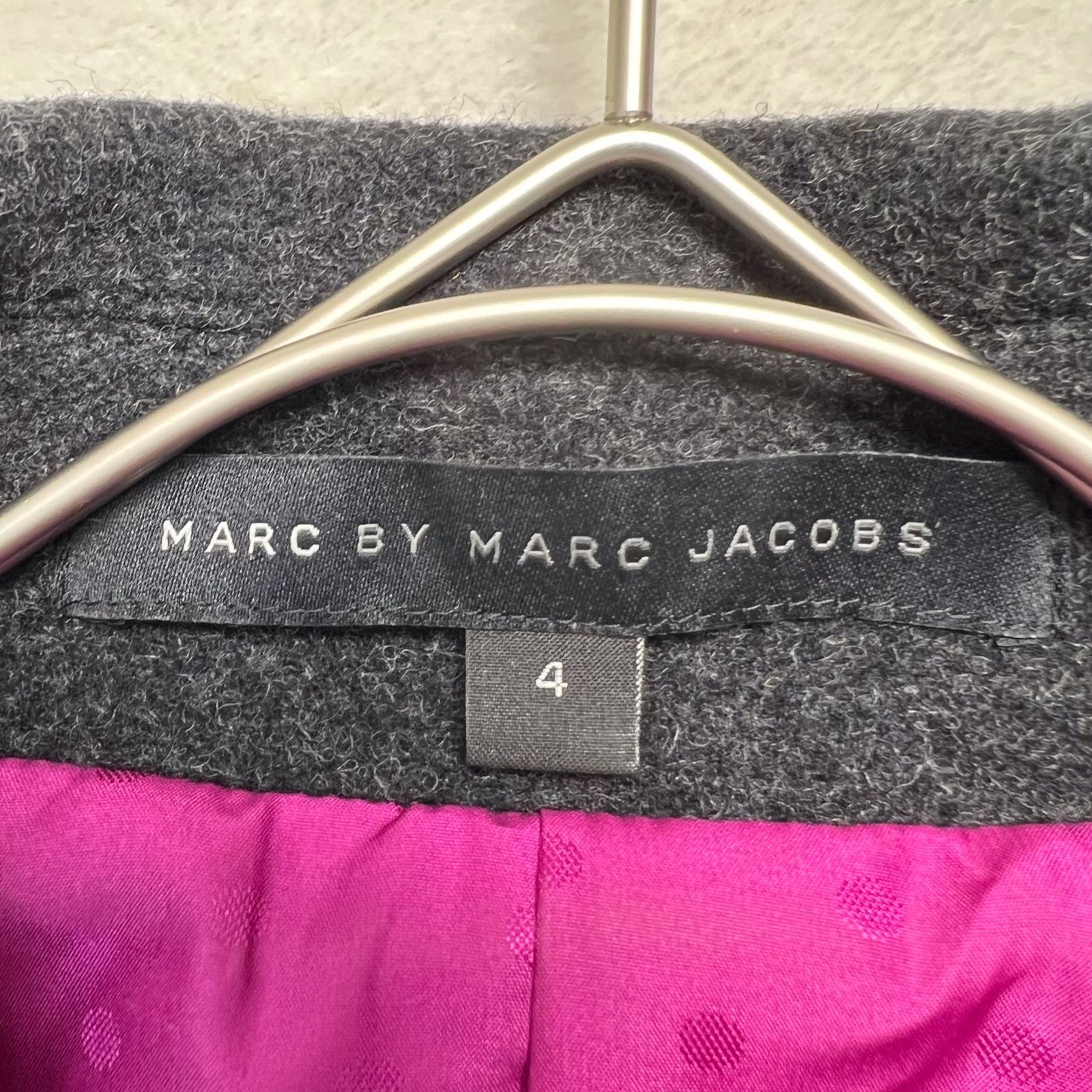 【極美品】マークバイマークジェイコブス（MARC BY MARC JACOBS) ウール コート サイズ4 Mサイズ相当 チャコールグレー