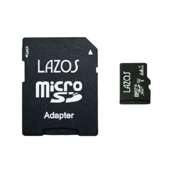 20個セット Lazos microSDXCメモリーカード 64GB UHS-I U3 CLASS10 紙パッケージ L-B64MSD10-U3X20