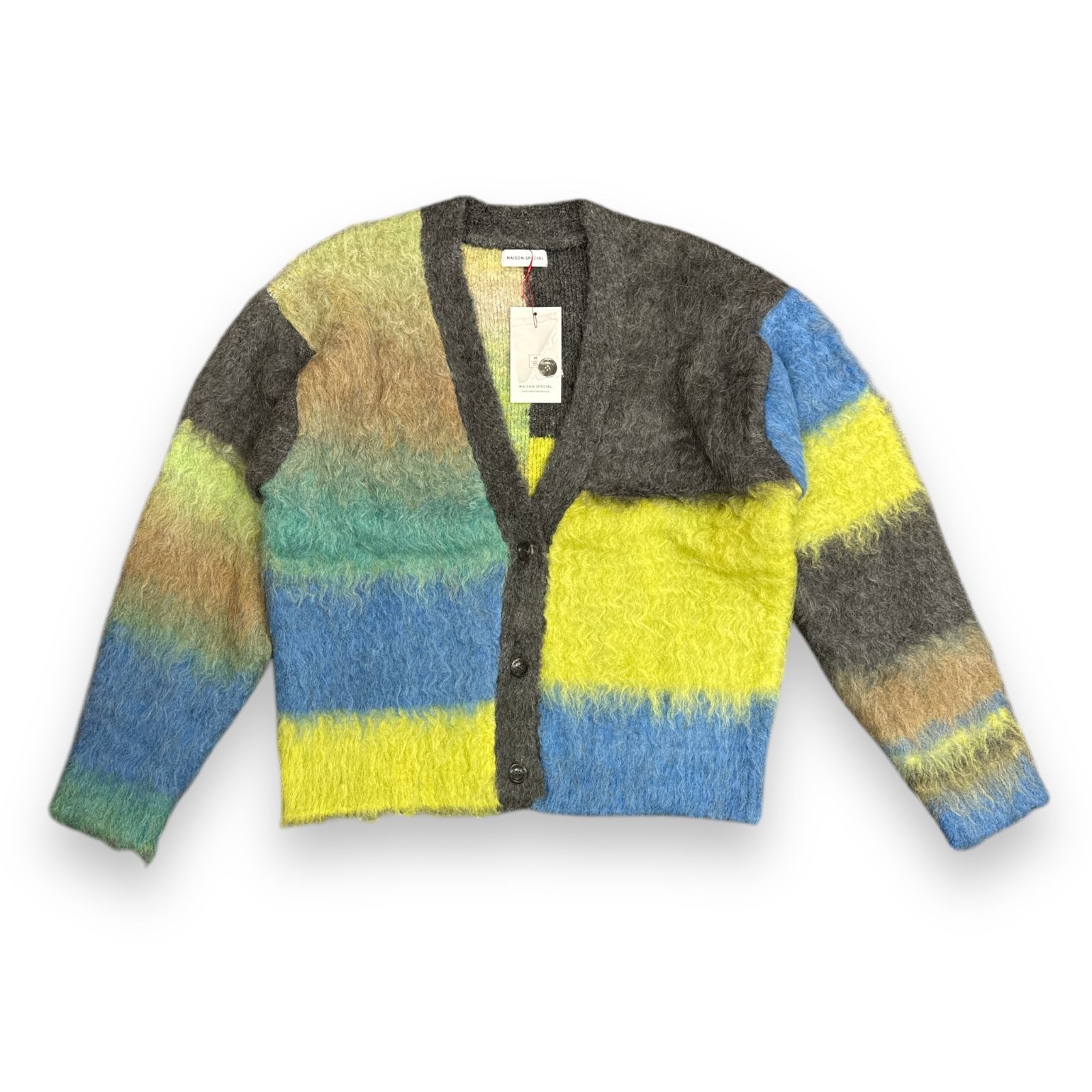 未使用 MAISON SPECIAL Block Switching Shaggy Knit Cardigan ブロックシャギー ニット マルチカラー カーディガン  メゾンスペシャル 21232365215 81594A2 - メルカリ