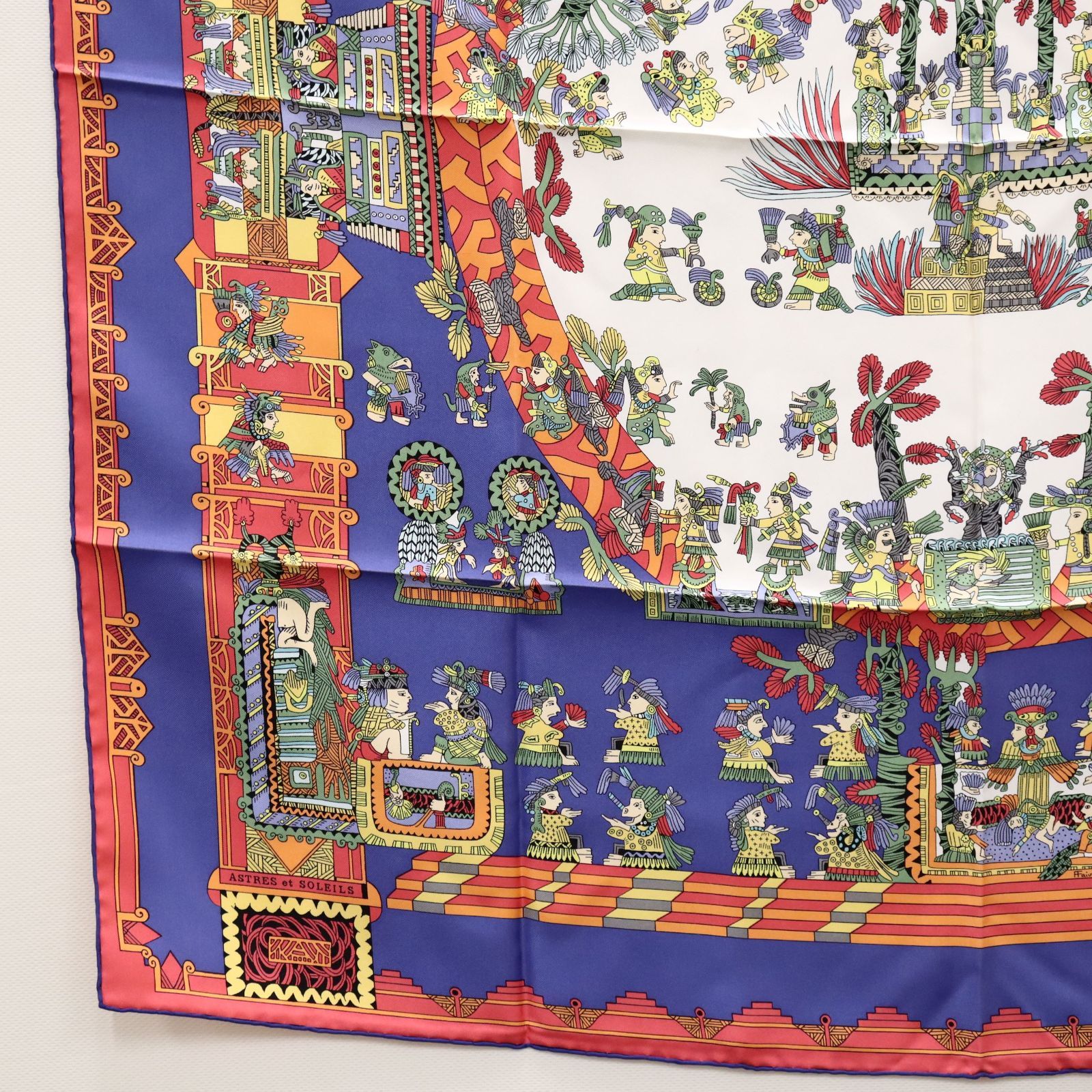 美品 エルメス カレ90 ASTRES et SOLEILS 天体と太陽 パープル ピンク