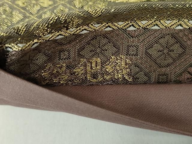 平和屋着物○ワンタッチつけ帯 紹巴織 吉祥花文 金糸 正絹 逸品