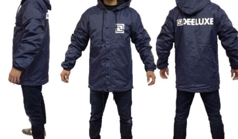 DEELUXE」DEELUXE HOODIE COACH JACKET ネイビー XLサイズ コーチ