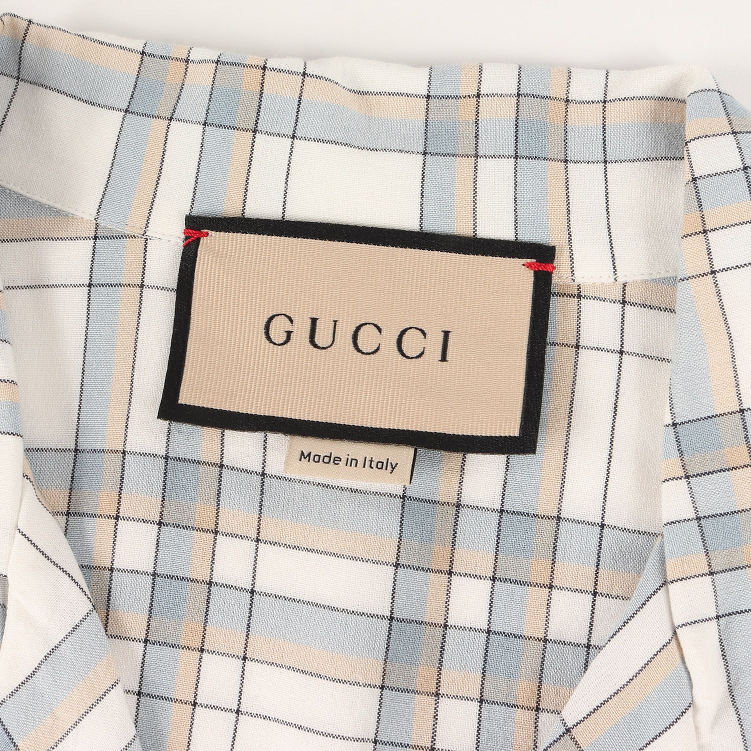 美品 GUCCI グッチ シャツ サイズ:44 22SS チェック レーヨン オープン 