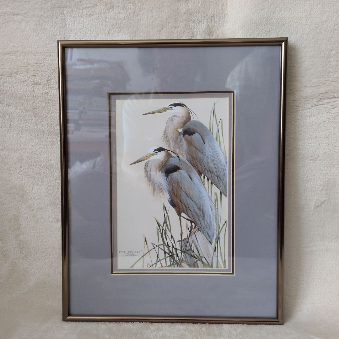 アート ラメイ ブルー オデッセイ マット加工 額入り サイン入りプリント