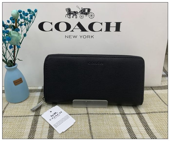 コーチ 長財布 COACH 財布 ブラック黒 ブランド 大容量 記念日 メンズ ...