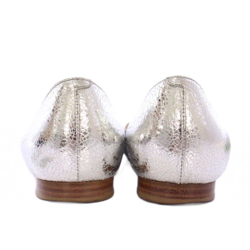 【美品】PELLICO ANELLI ポインテッドトゥ　シルバー　ヒールパンプス 040ps241544.jpg