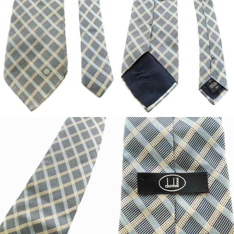 ALFRED DUNHILL LONDON　ネクタイ　ベージュ　総柄　光沢あり絹 ALFRED DUNHILL LONDON ネクタイ ベージュ 総柄 光沢あり絹