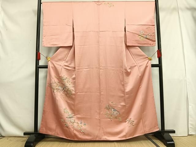 平和屋着物□訪問着 刺繍 人物風景文 金糸 やまと誂製 正絹 逸品 未  