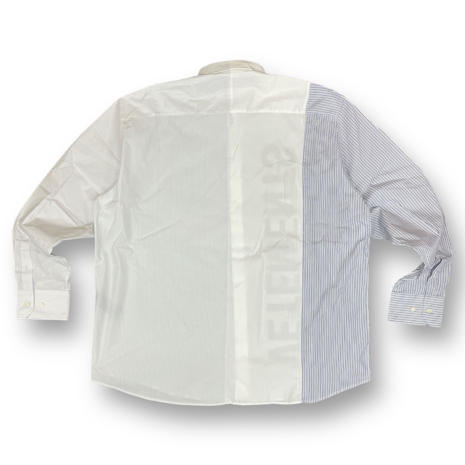 未使用品 VETEMENTS 21AW Cut-Up Logo Shirt シャツ ヴェトモン ブルー