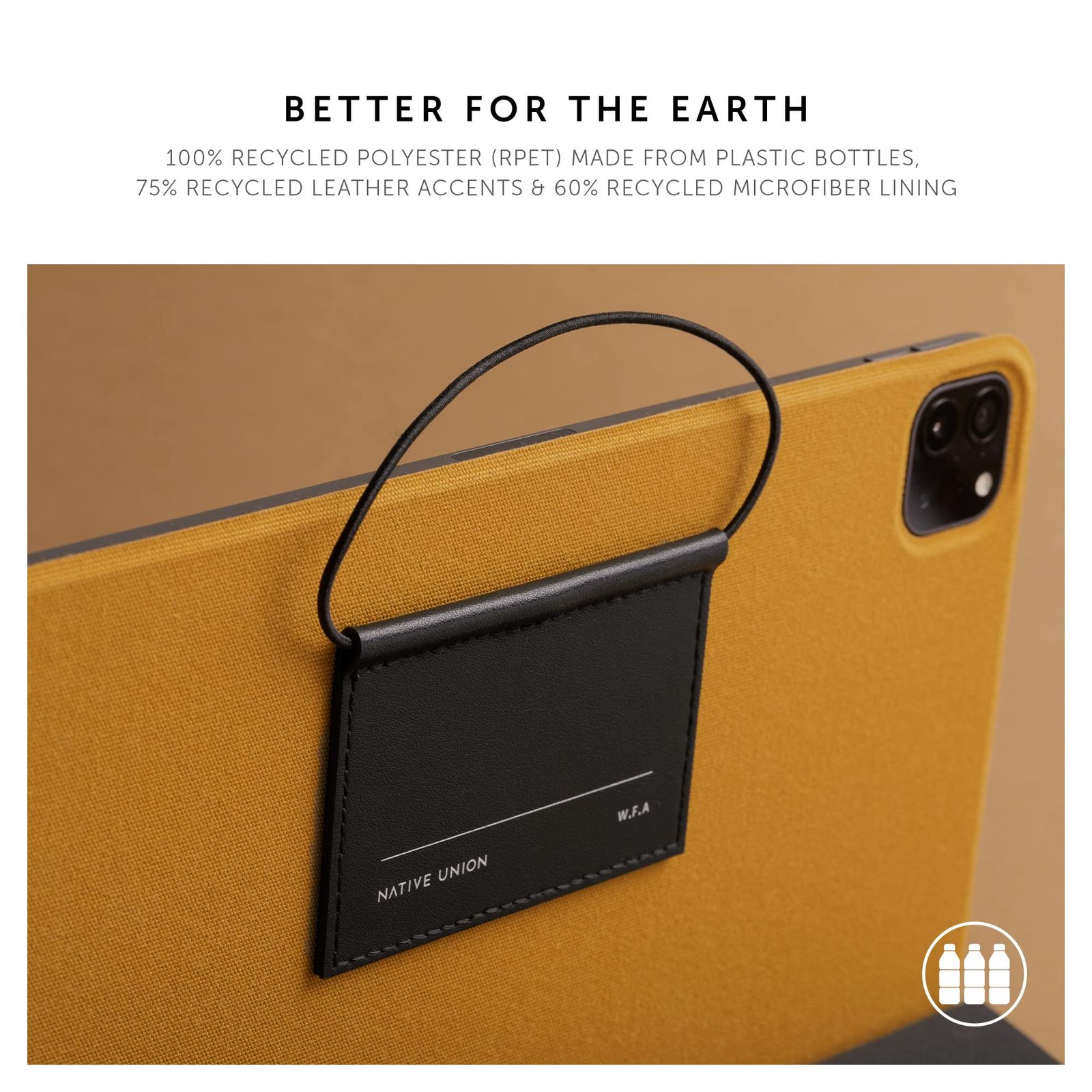 Native Union ネイティブユニオン W.F.A iPad Folio - リサイクル素材で作られた折りたたみ式スタンドとカバー iPad Pro 11インチ M2 iPad Air 11インチ M2に対応し 簡単な磁気取り付け ボタン＆スト CHRISTIANNAURATH_COM_BR