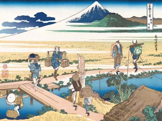 種類3：f8 額絵 葛飾北斎 相州仲原 f8・f6・f4サイズ 浮世絵シリーズ