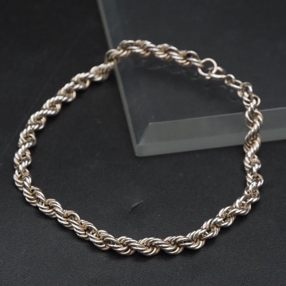 ヴィンテージ シルバー チェーン ネックレス ロープ 刻印 ヴィンテージ ロープデザインチェーンネックレス シルバー925