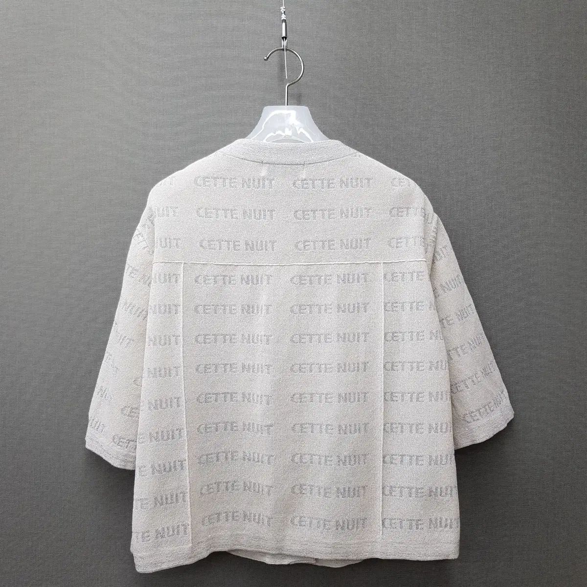  The SYSTEM システム 2025 ロゴ パターン ラウンドネック ニット カーディガン F 90 サイズ 長袖 カーディガン ボレロ アンサンブル