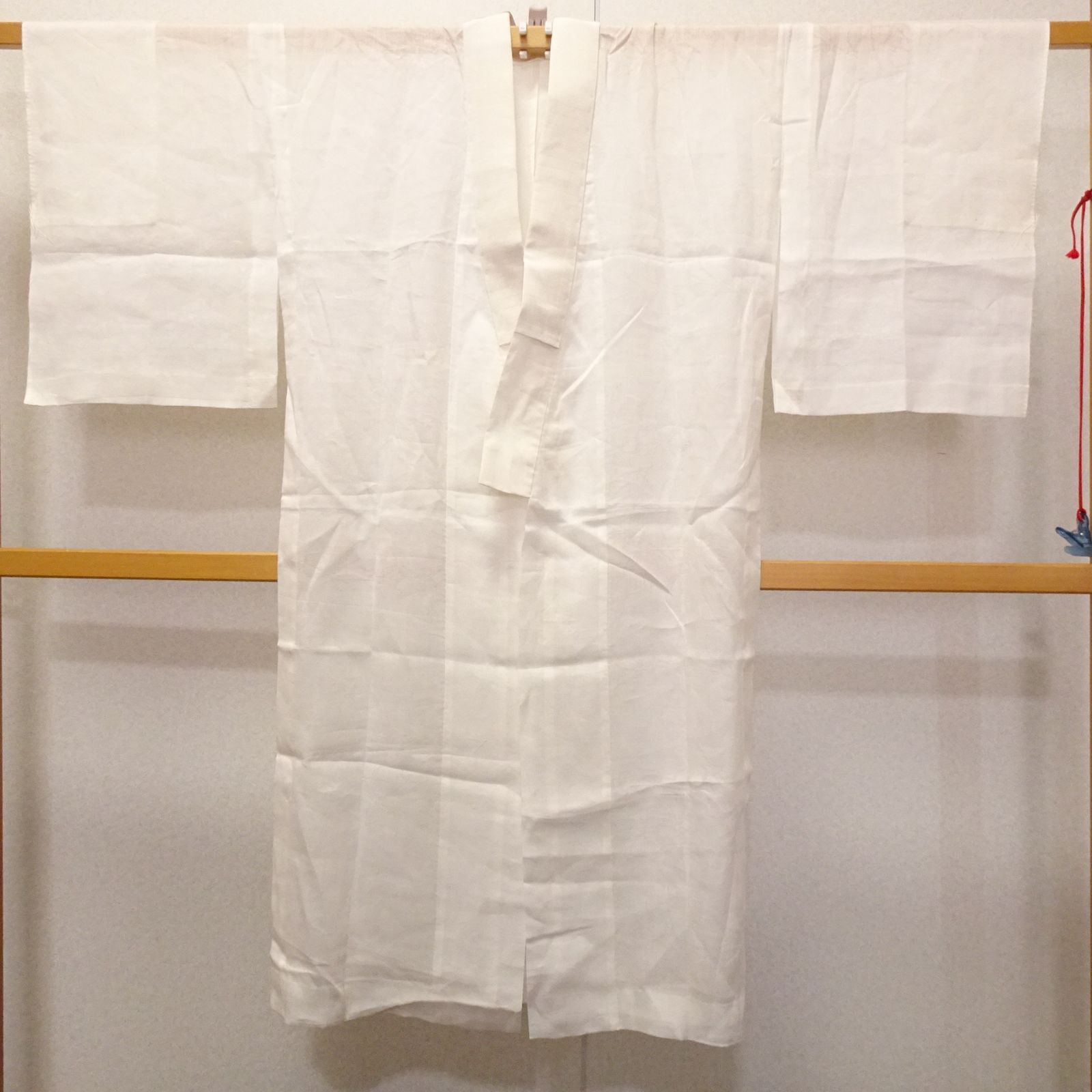 【本麻　紋紗長襦袢　撫子】中古　夏用　汗ばむ季節の必需品 丈127 本麻 紋紗長襦袢 撫子】中古 夏用 汗ばむ季節の必需品 丈127