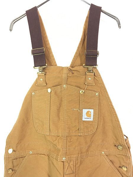 古着 80s USA製 Carhartt パデット ブラウン ダック Wニー ワーク