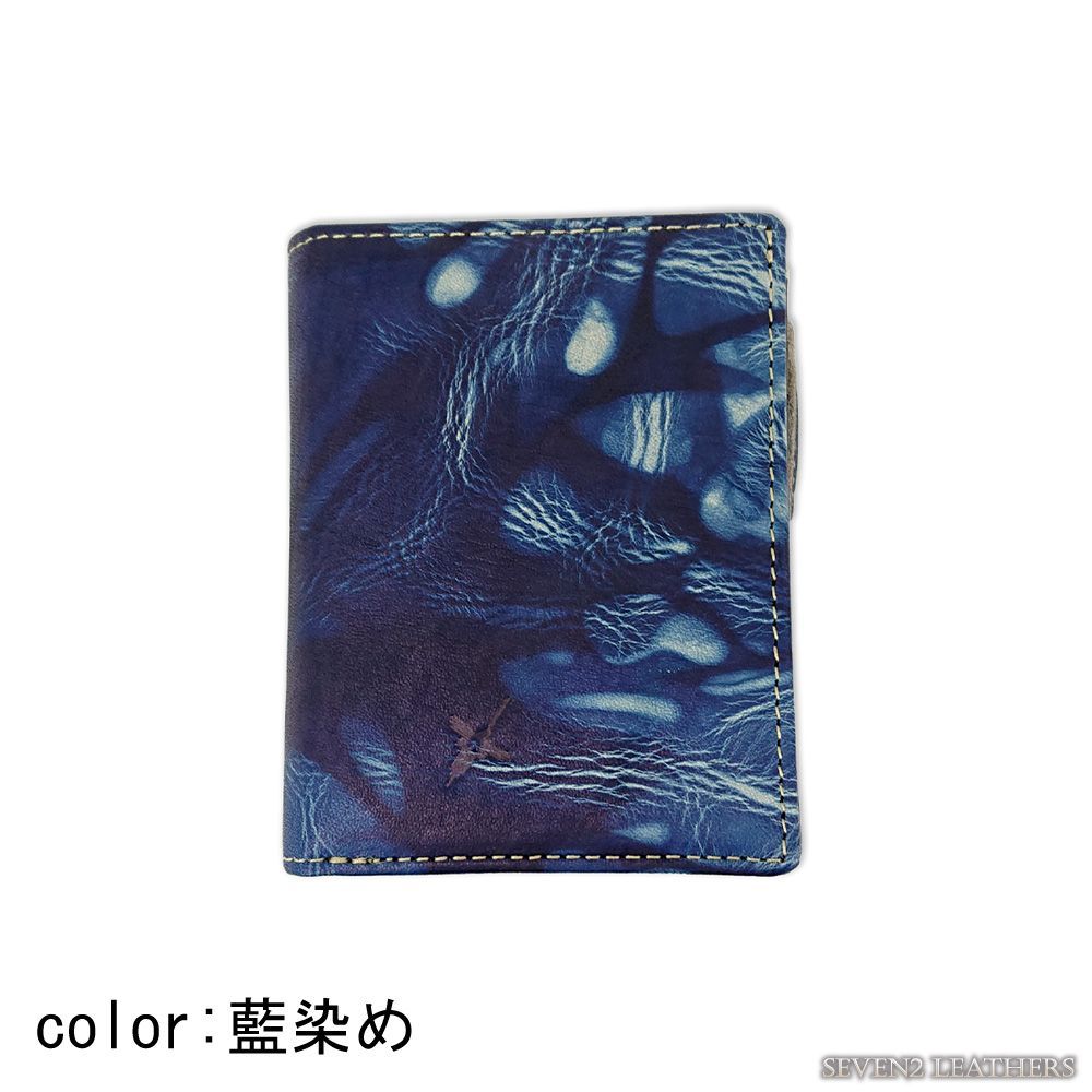 Ain Soph (アインソフ)　藍染　折財布　日本製　未使用 アインソフ Ain Soph 二つ折り 財布 コンパクト ファスナーコイン
