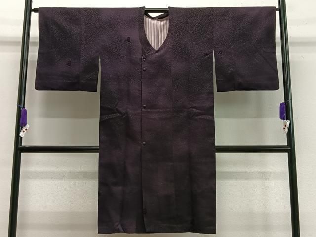 平和屋着物＃道中着 輪奈ビロード 草花文 ロング丈 正絹 逸品 CAAT5884id