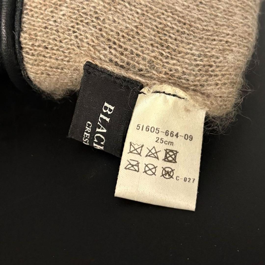 BLACK LABEL CRESTBRIDGE ブラックレーベルクレストブリッジ レザー チェック 手袋 グローブ カシミヤ ウール 黒 ブラック WWW_SUPERTOOLSSHOP_NL