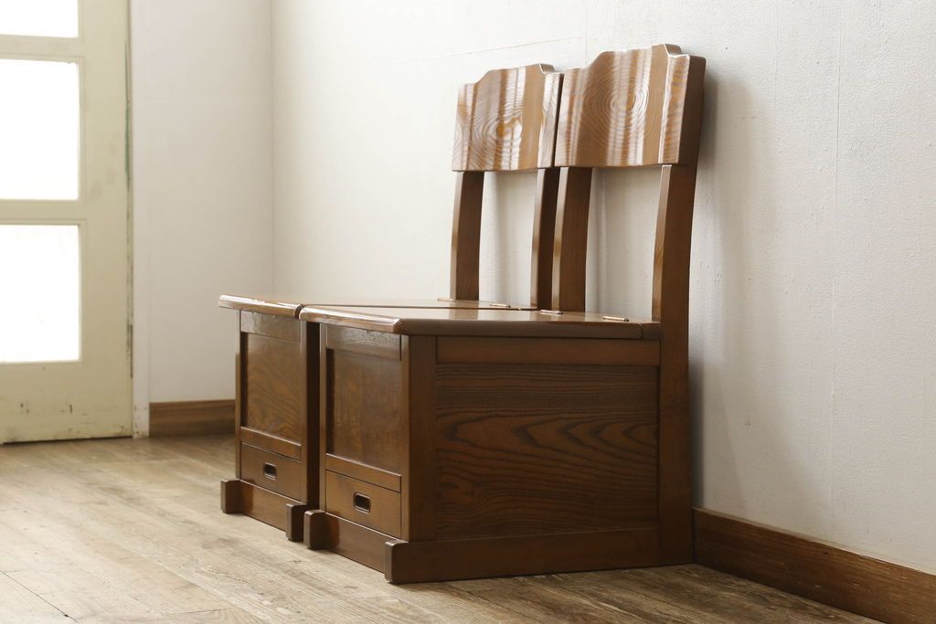 民藝家具 囲炉裏チェア(2/2) 座面下収納・引出し付き