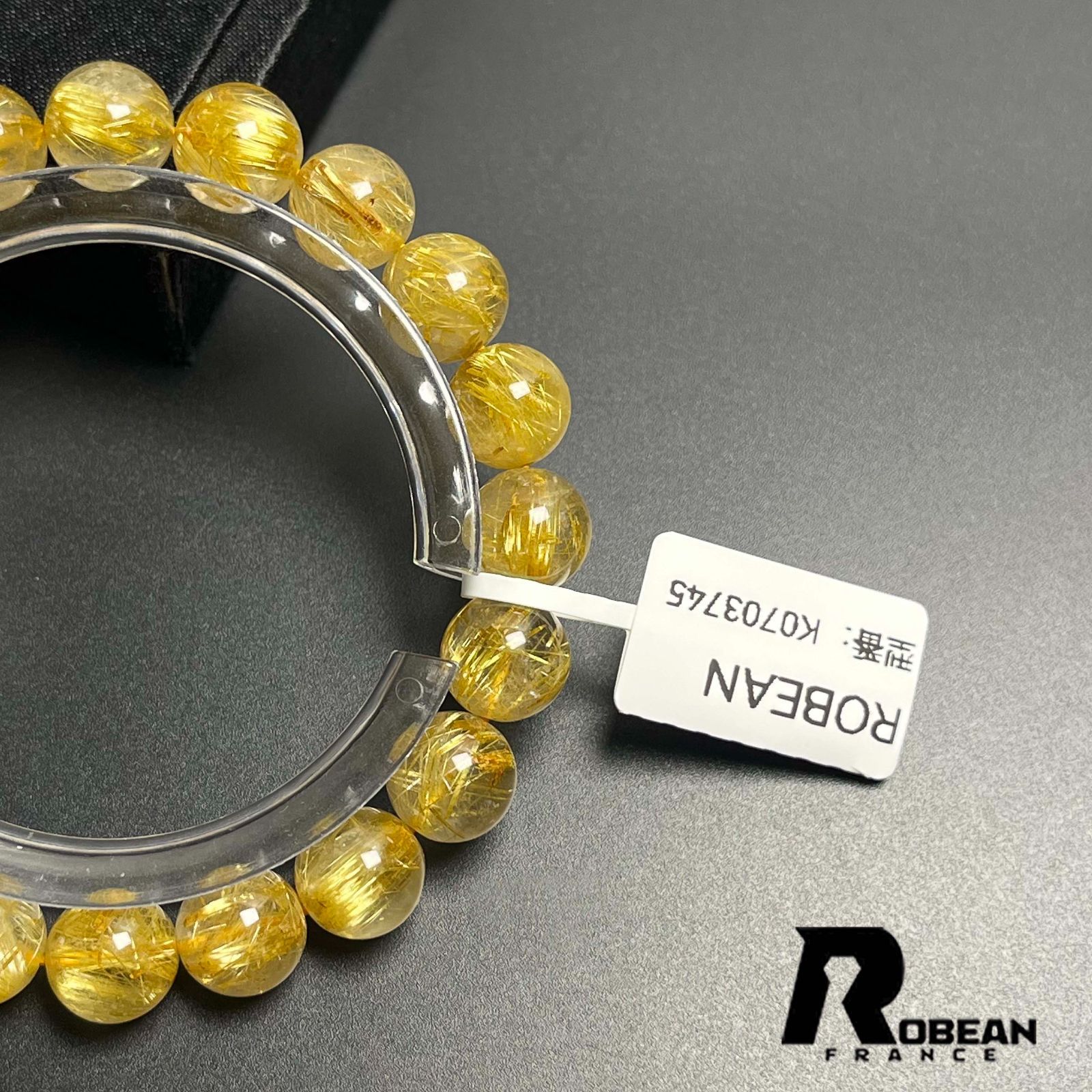 上級 貴重 EU製 定価21万円ROBEAN・極!極満針ルチルクォーツブレスレット