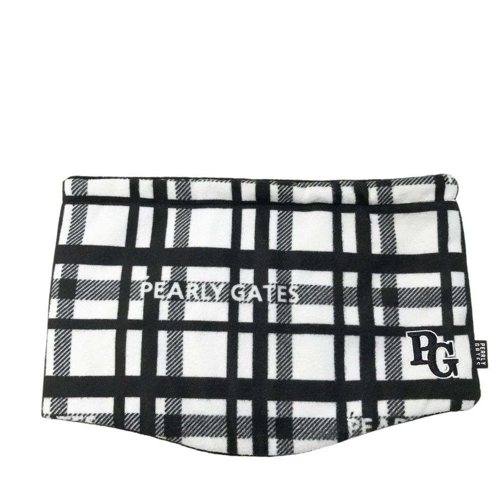 PEARLY GATES パーリーゲイツ  裏フリース ネックウォーマー チェック柄 ブラック系 FR [240101283241] ゴルフウェア ストスト