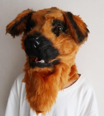 [LioPan] 犬のマスク リアルな犬 犬のかぶりもの 動物 コスプレ イベント パーティー 干支 [いぬ]