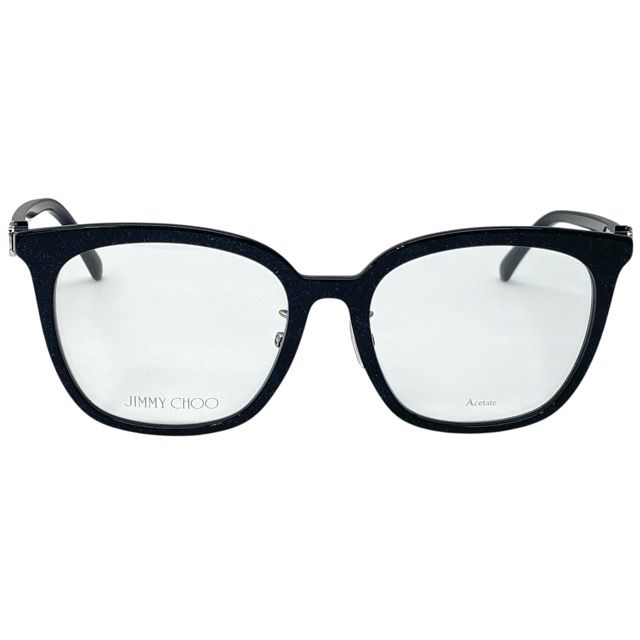 ジミーチュウ JC310|G DXF 145 53□18 眼鏡 メガネ アイウェア スクエアフレーム アセテート グリッター ブラック ロゴ JIMMY CHOO