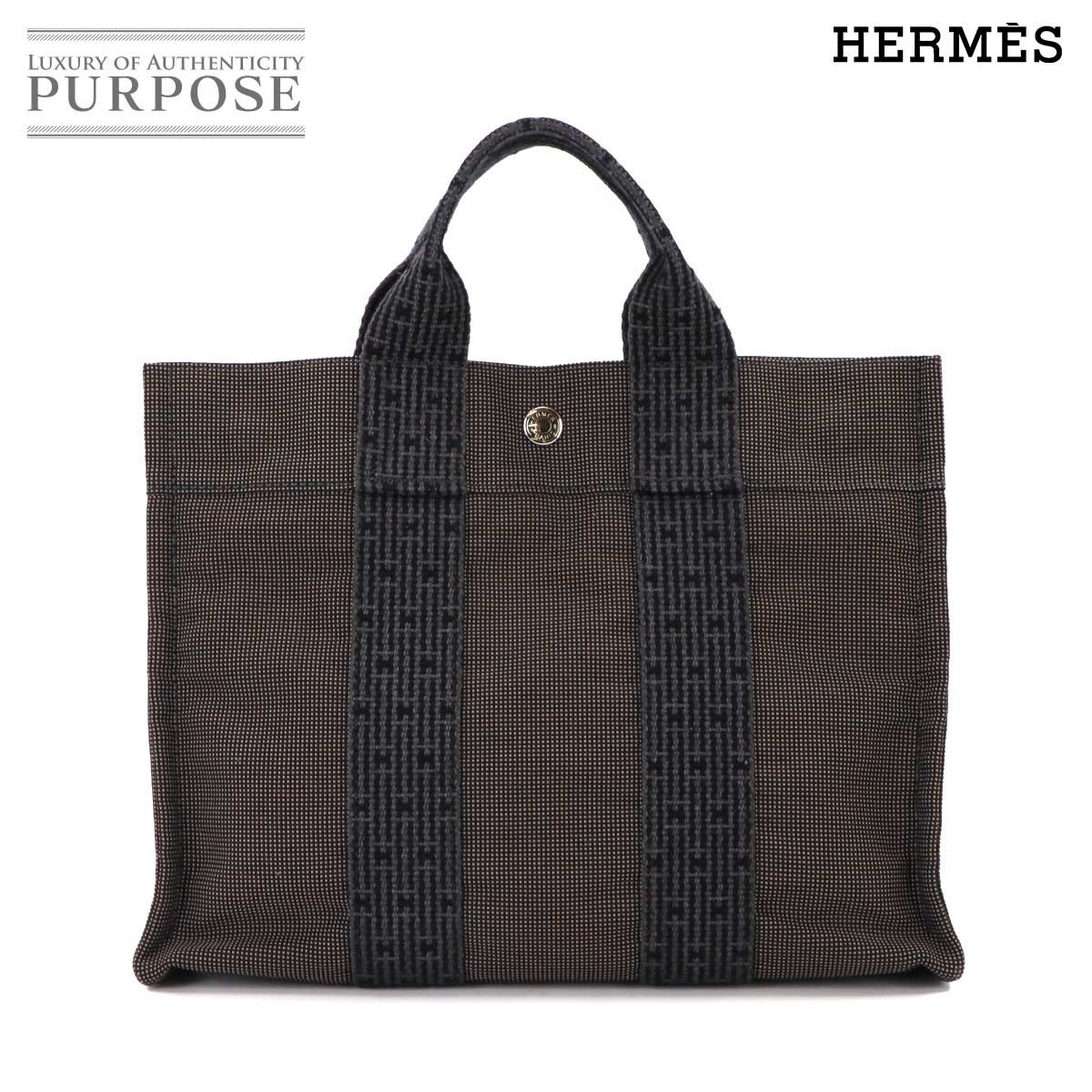 美品 エルメス HERMES エールライン トート PM バッグ キャンバス 