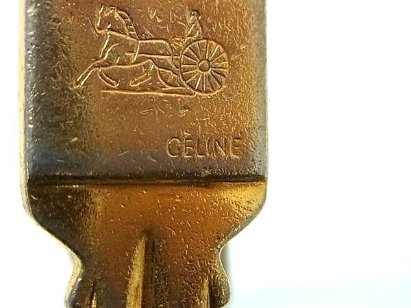 CELINE セリーヌ 馬車 キー 鍵 キーホルダー キーリング レディース メンズ ゴールド系 DE6265